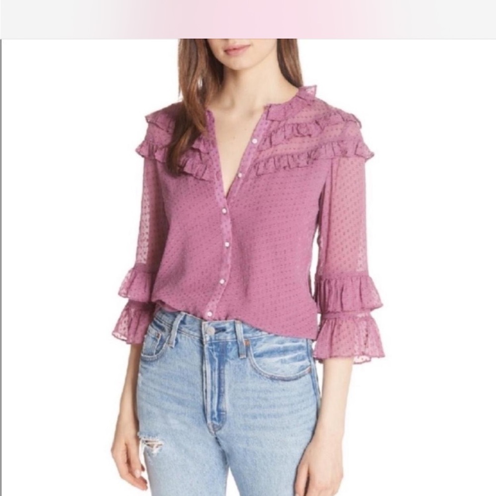 Rebecca Taylor Mauve Ruffled Blouse
